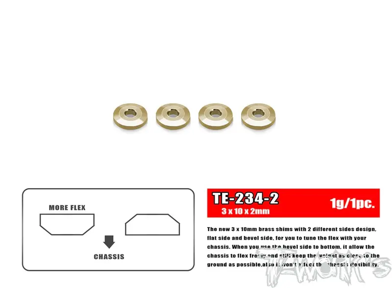 Brass Washer For Suspension Arm 3X10x2mm - 4Pcs 1