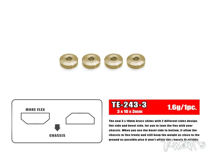 Brass Washer For Suspension Arm 3X10x3mm - 4Pcs 1