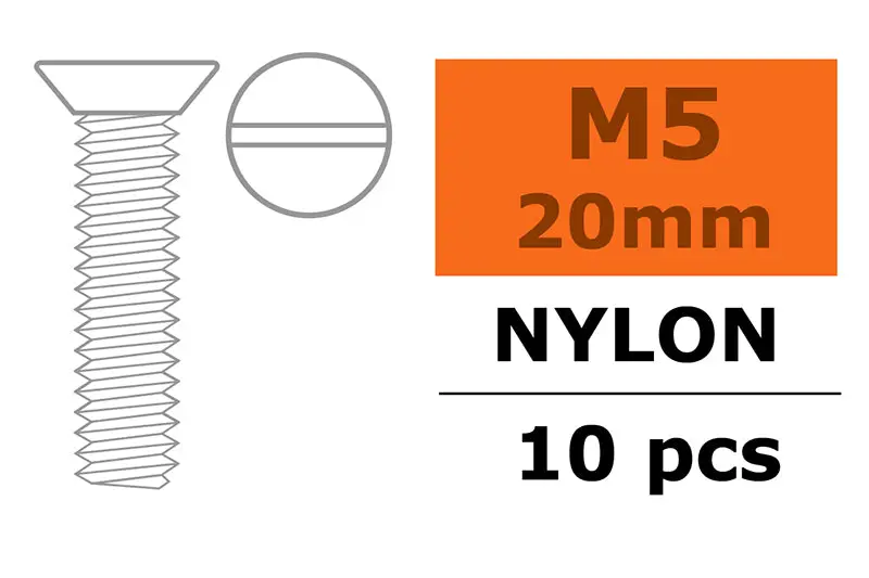 Countersunk Screw, M5x20, Nylon (5Pcs) Gf-0311-012 1