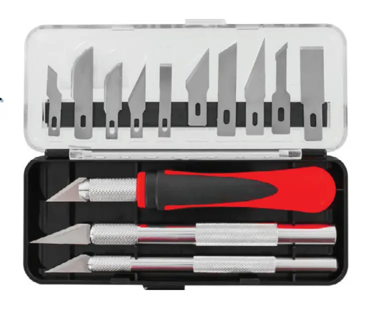 Delta Hobby Knife Set W/ Carry Case 3X Handles & 13X Blades - Dl21002 1