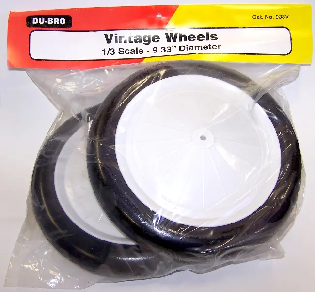 Dubro 1:3 Scale 9.33Ind Vintage Wheels 2Pcs - Dbr933v 1
