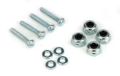 Dubro 6-32X31.75Mm Bolt, Nyloc Nut & Washer Set 4Pcs/Ea - Dbr177 1