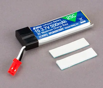 E-Flite 500Mah 3.7V 25C Lipo Battery W/ Red Jst - Eflb5001s25 1