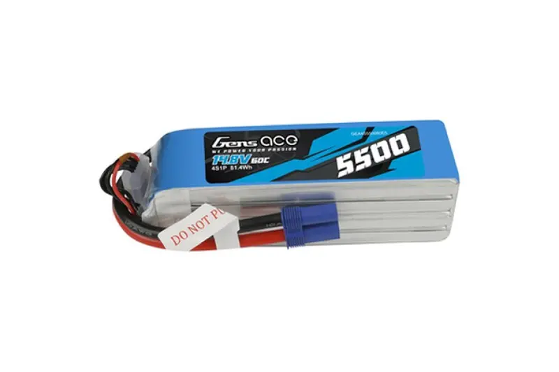 Gens Ace 5500Mah 14.8V 60C Lipo Battery Soft Case Ec5 - Gea4s550060e5 1