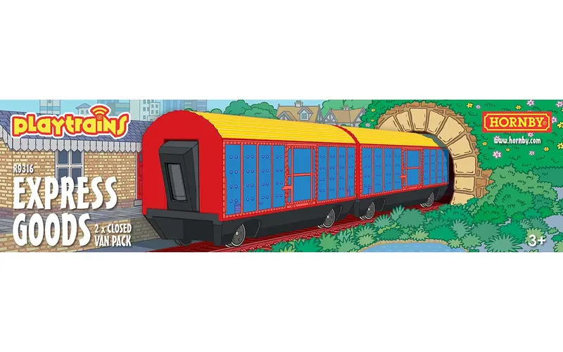 Hornby Playtrains Express Goods 2X Closed Wagon Pack - R9316 1