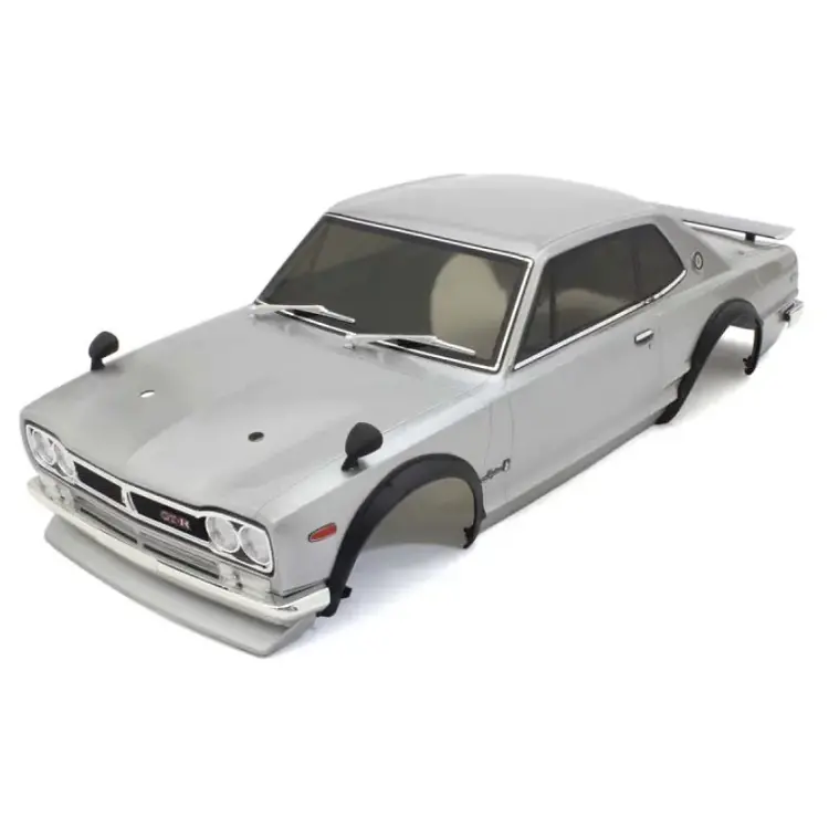 Kyosho Silver Nissan Skyline 2000Gt-R Kpgc10 Tuned Version Painted & Trimmed Body Shell - Kyo-Fab606sl 1
