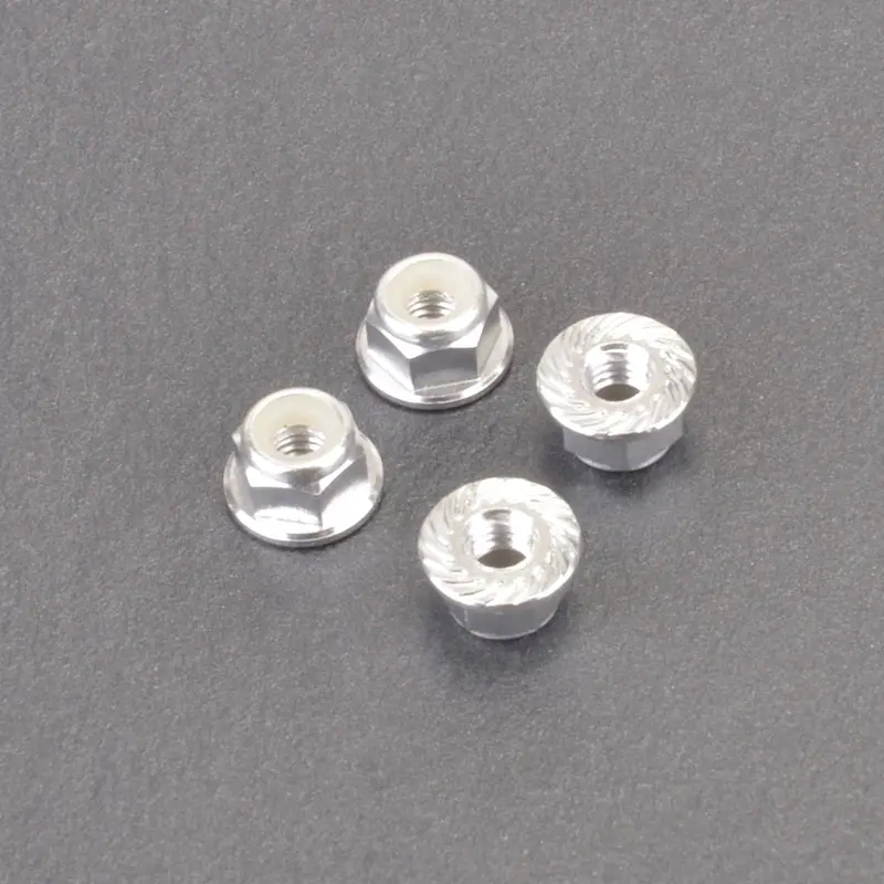 M4 Alloy Serrated Nuts Silver 1