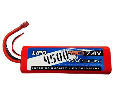 Nvision 4500Mah 7.4V 45C Lipo Battery Round Hc Deans - Nvo1109 1