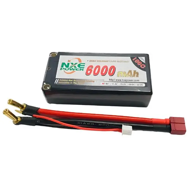 Nxe 6000Mah 7.6V Hv 100C Shorty Lipo Battery Hc Deans - 6000Hc1002sdean 1