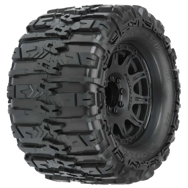 Proline Trencher 1:8 Belted 3.8In Mt Tyres On Raid Black Wheels W/ Replaceable 17Mm Hex 2Pcs - Pro1015510 1