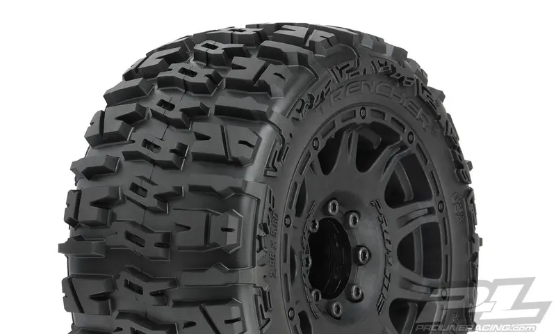 Proline Trencher 3.8In Tyres On Black Raid Wheels W/ Removeable 17Mm Hex Suit Maxx 2Pcs - Pro1017510 1