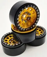 Rct 1.9In Aluminium Beadlock Wheels Gold 4Pcs - Rctcw01914b 1