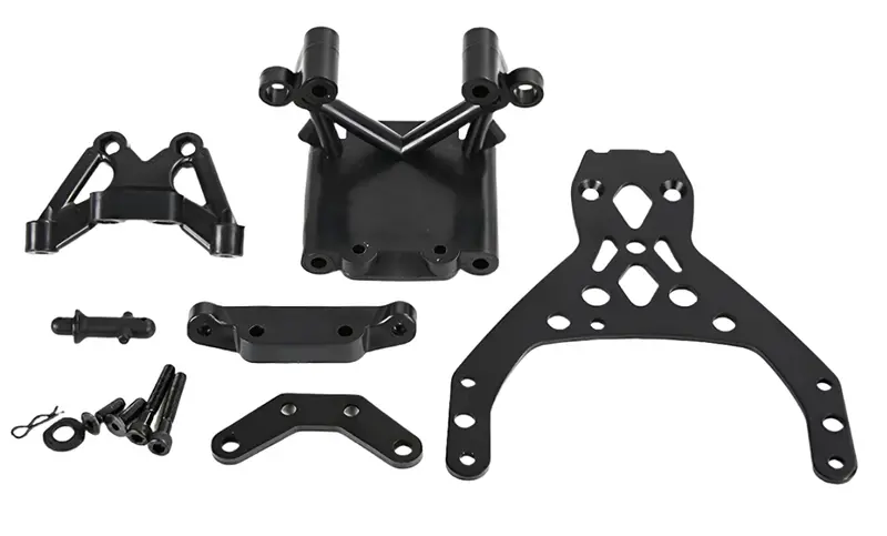 Rovan Front Bulkhead Set W/ Black Aluminium Top Plate - Rov-8551912 1