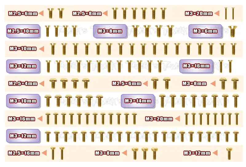 Screw Set For Schumacher Cougar - Gold 1