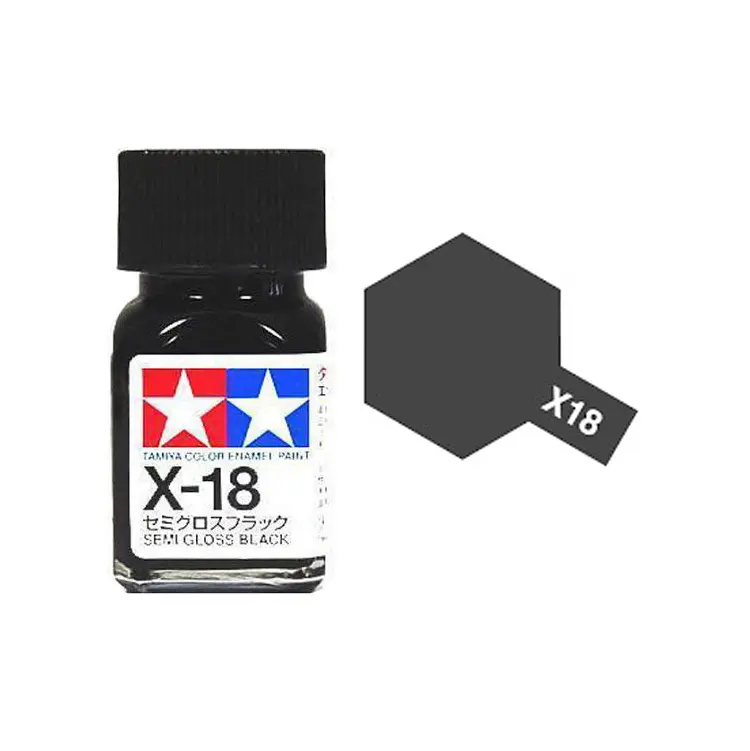 Tamiya X-18 Semi Gloss Black Enamel 10Ml - 80018 1