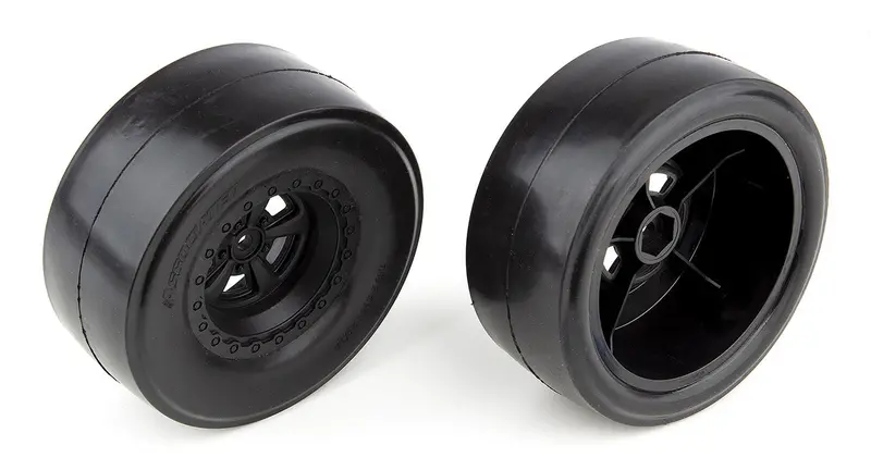 Team Assoc. Dr10 Rear Drag Slick Tyres On Black Dual Profile Sct Wheels 2Pcs - Ass71072 1