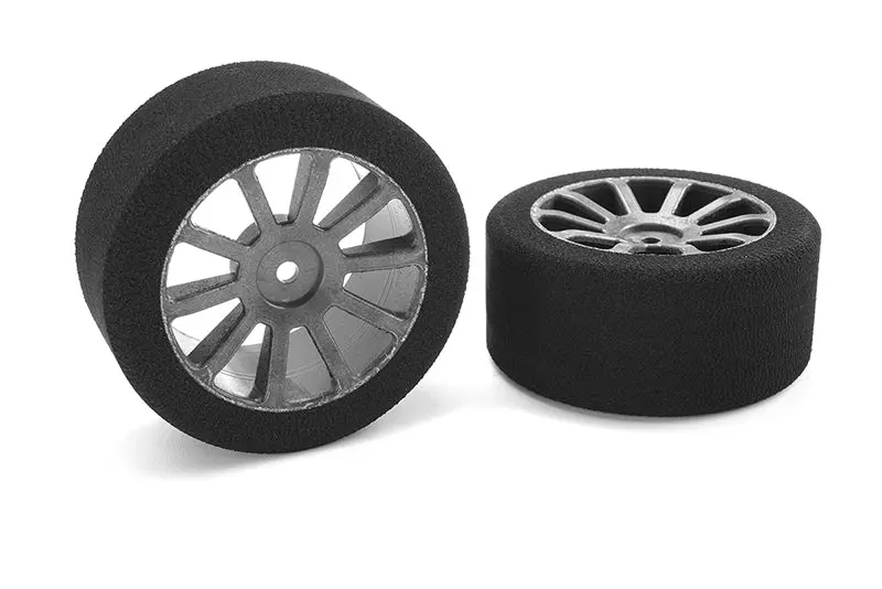 Team Corally Attack 1:10 Rear Touring 40Sh Foam Tyres On 30Mm Carbon Wheels  2Pcs - C-14705-40 1