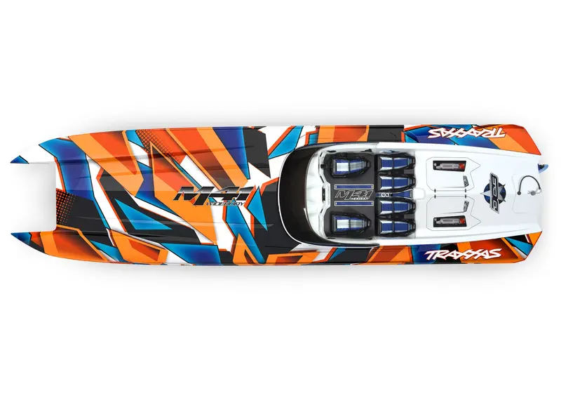 Traxxas Dcb M41 Widebody Catamaran Orange R With Tqi 2.4Ghz Link Radio, Tsm, 540Xl Motor And Vxl-6S Esc - 57046-4Orngr 2