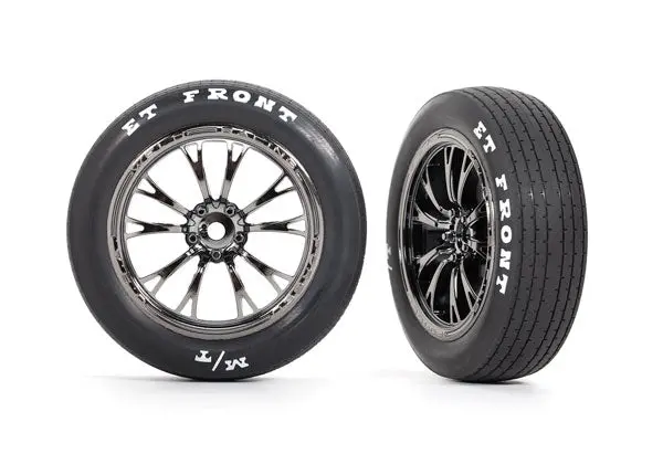 Traxxas Fr Mickey Thompson Et Tyres On Black Chrome Wheels Suit Drag Slash 2Pcs - 9474X 1