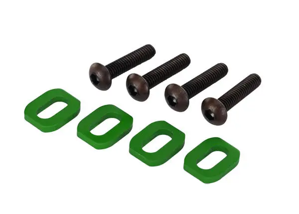 Traxxas Motor Mount Washers Green Aluminium W/ 4X18mm Screws - 7759G 1