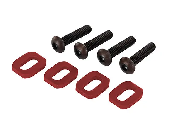 Traxxas Motor Mount Washers Red Aluminium W/ 4X18mm Screws - 7759R 1