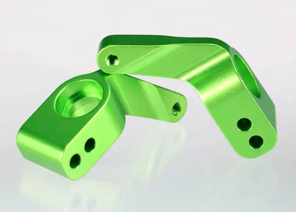 Traxxas Rear Stub Axle Carriers Green Aluminium W/ 5X11x4mm Bearings 2Pcs - 3652G 1