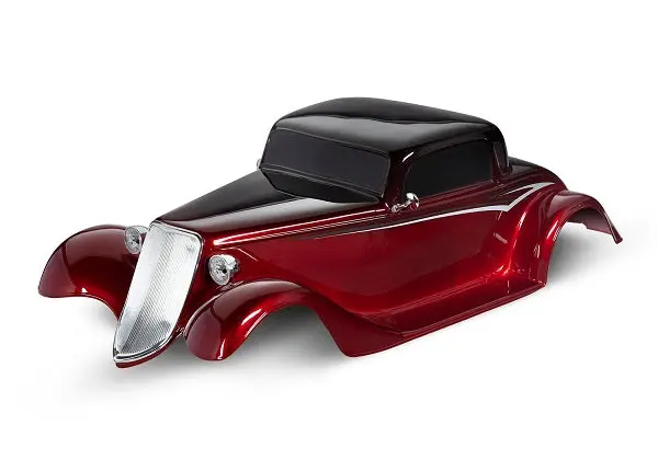 Traxxas Red Body Shell W/ Trims & Cage Frame Suit 1933 Hot Rod Coupe Factory Five - 9333R 1