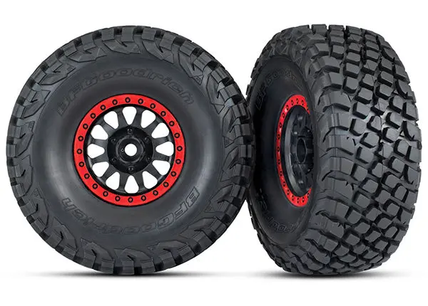 Traxxas Sct Bfgoodrich Baja Kr3 Tyres On Method Race Wheels W/ Red Beadlock 17Mm 2Pcs - 8474 1