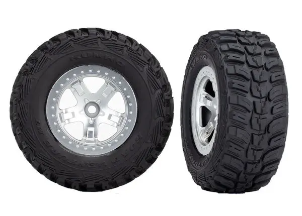 Traxxas Sct Kumho Tyres On Satin Chrome Beadlock Style Wheels 2Pcs - 5880X 1