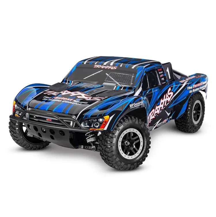 Traxxas Slash 4Wd Vxl Ehd Blue Short Course Truck W/ Tqi 2.4Ghz Bluetooth Radio, 3500Kv Brushless Motor And Tsm - 68386-4Blue 1