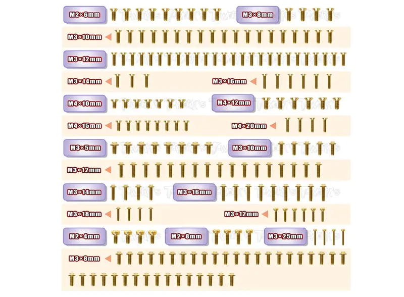 Ufo Screw Set For Mbx8r - Gold 1