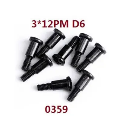 Wltoys 3X12mm Pan Head Kingpin Step Screw 8Pcs - Wl12428-0359 1