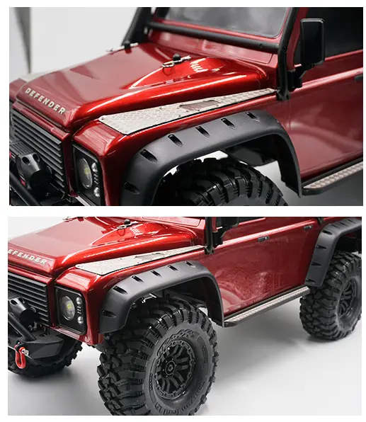 Yeah Racing Trx-4 Defender Stainless Steel Bonnet Sides Diamond Plate Set - Yea-Trx4-020 2