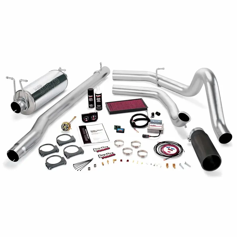 Banks Power Stinger Exhaust System – Single Rear Exit With Black Tip For 1999.5–2003 Ford 7.3L Powerstroke (F-250/F-350) 1