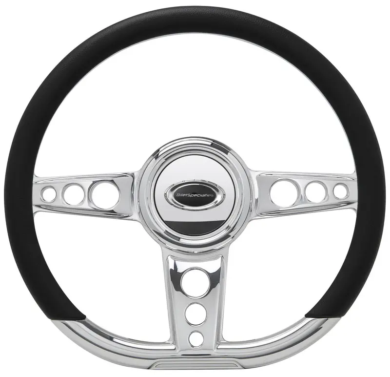 Billet Specialties 29427 Polished D-Shape Steering Wheel – 14" Diameter, Trans Am Style 1