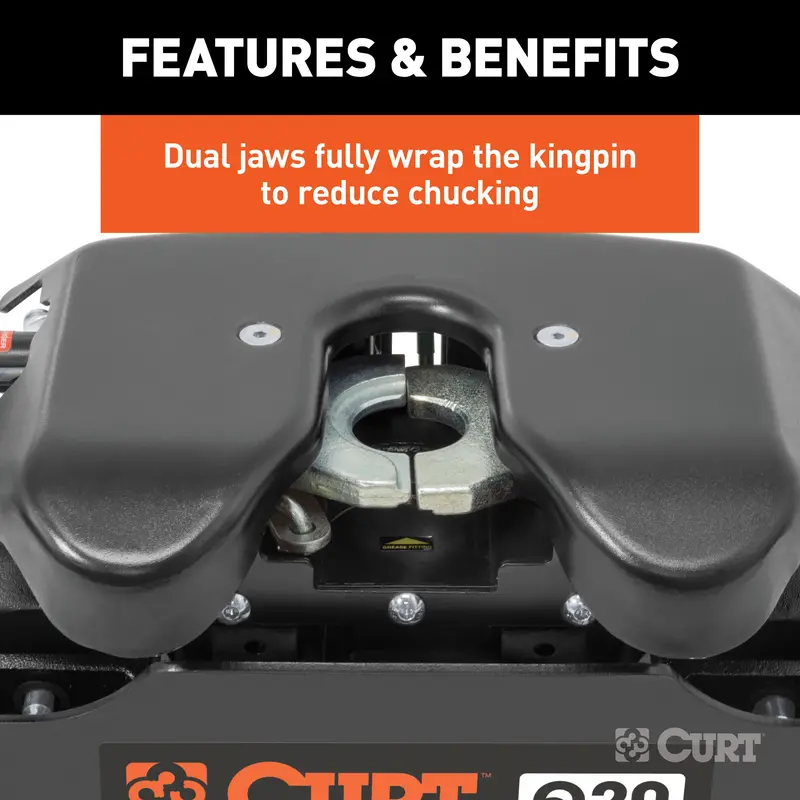 Curt Q20 Fifth-Wheel Hitch – 20,000 Lb Capacity, Dual-Jaw Design 1