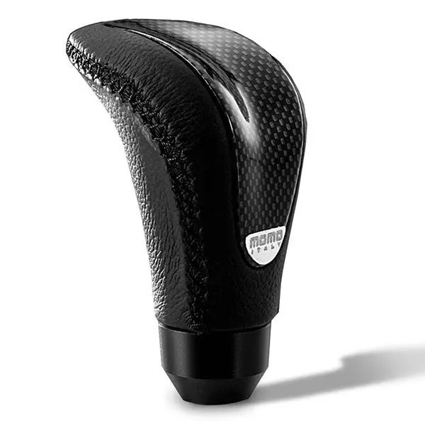 Momo Combat Evo Shift Knob – Leather-Wrapped With Carbon Fiber Insert For Manual Transmissions 1