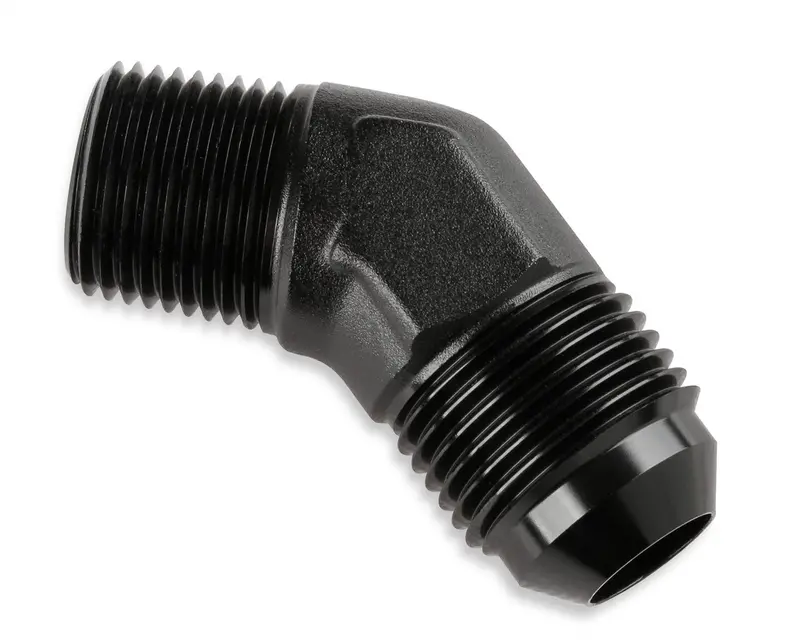 Mr Gasket 482344-Bl Npt Adapter; 45 Degree; -4An Male To 1/4 Npt Male; Anodized Black; 1