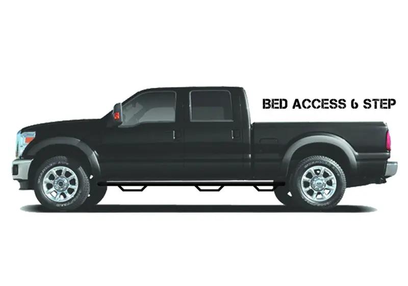 N-Fab C99100Qc-6 Nerf Step-W2W W/Bed Acs (3 Stps)-99-06(07Clc)Silv/Sierra6Ft.6In.Ext Srw-Glossblk 1