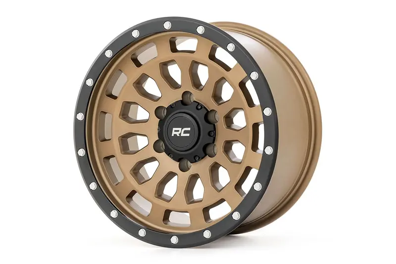 Rough Country 87 Series 17X8.5 Bronze/Black Simulated Beadlock Wheel – 6X135 Bolt Pattern, Zero Offset 1