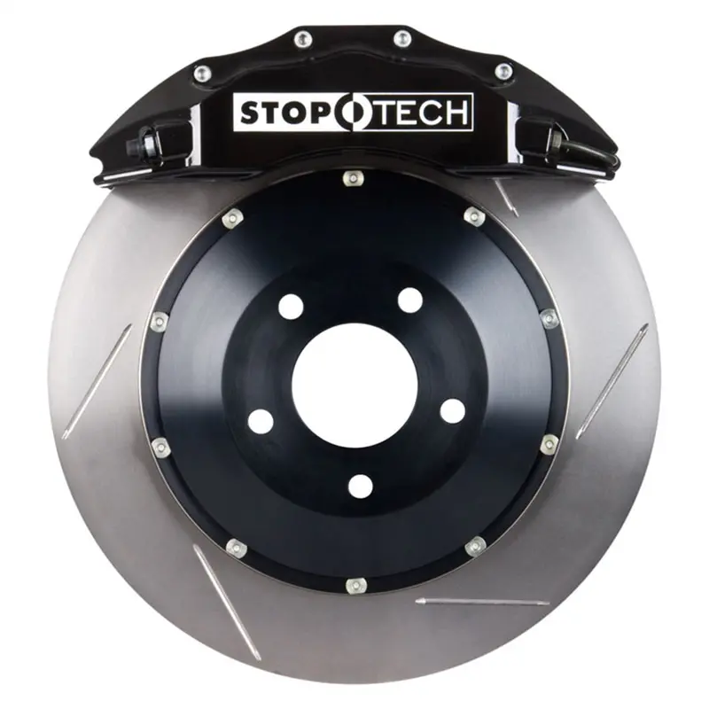 Stoptech 83.114.6700.51 Stoptech Big Brake Kit; Black Caliper; Slotted Two-Piece Rotor; Front 1