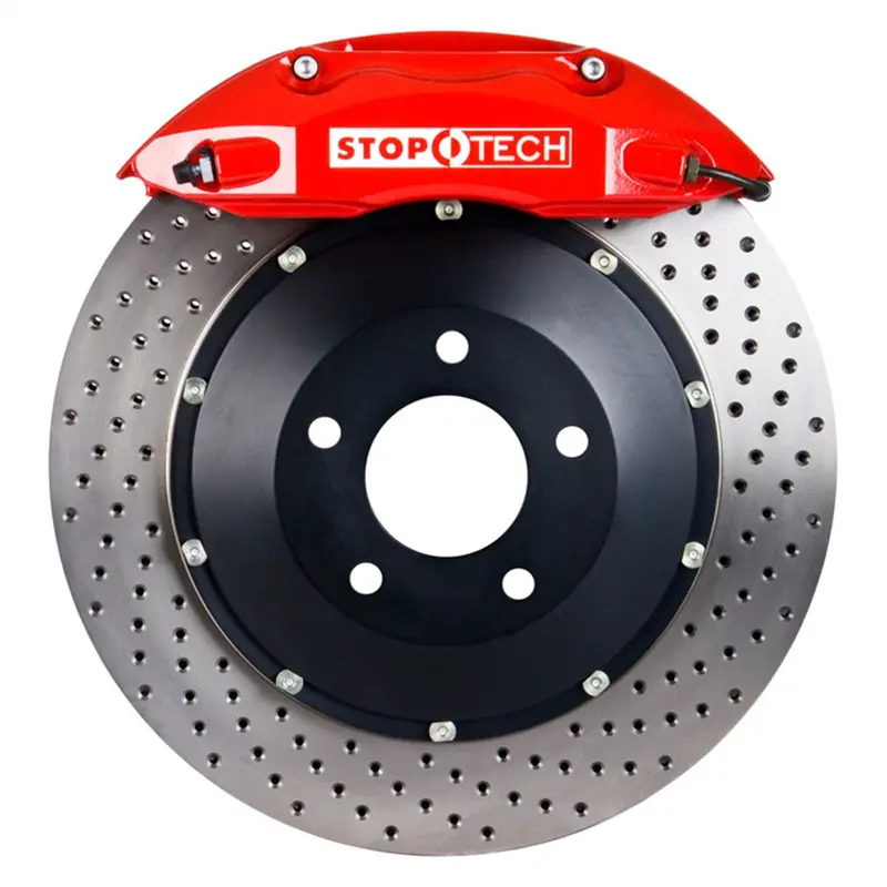 Stoptech 83.857.4700.72 Stoptech Big Brake Kit; Red Caliper; Slotted Two-Piece Rotor; Front 1