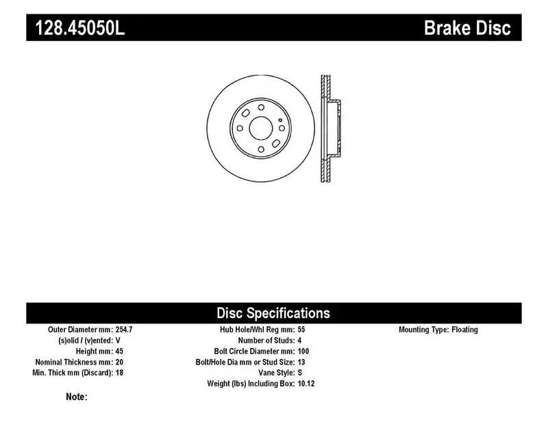 Stoptech Sport Cross-Drilled Brake Rotor – Front Left Side 1