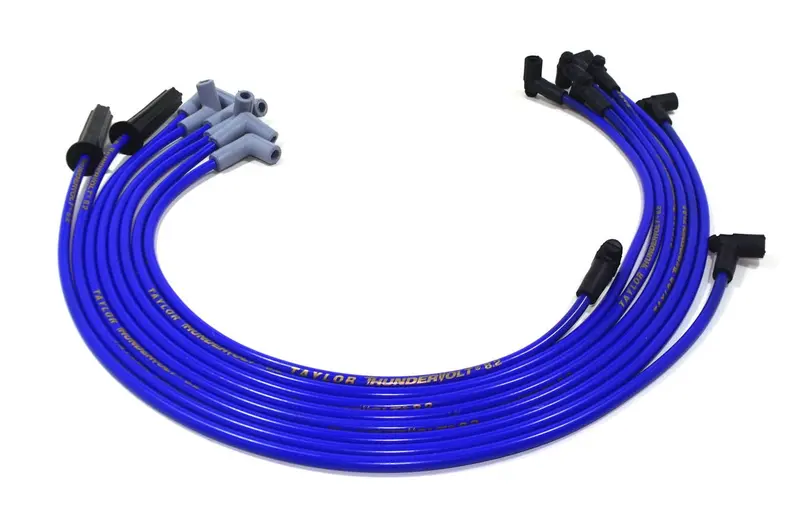 Taylor Cable Thundervolt 8.2Mm Spiro-Wound Ignition Wire Set – Blue, Custom Fit With 90/180-Degree Boots 1